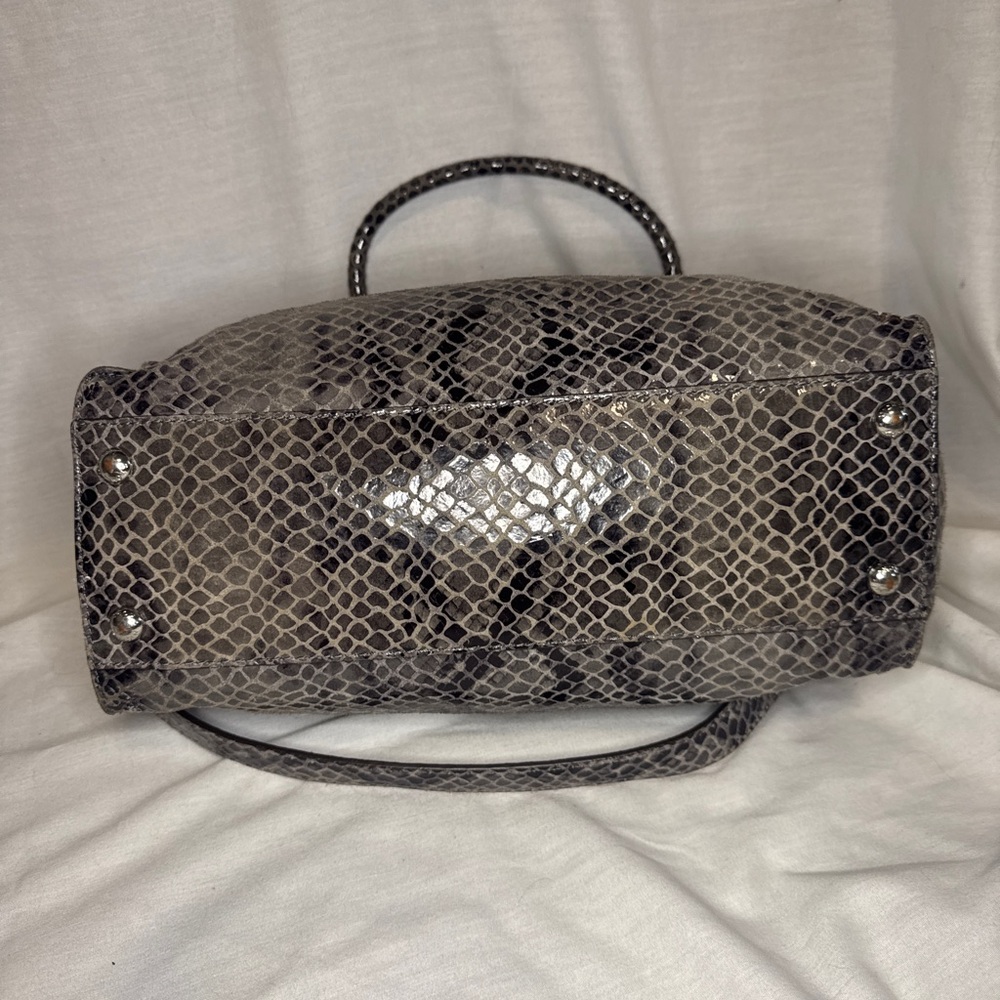 Michael Kors Gray Python Snakeskin Hamilton Paten… - image 5